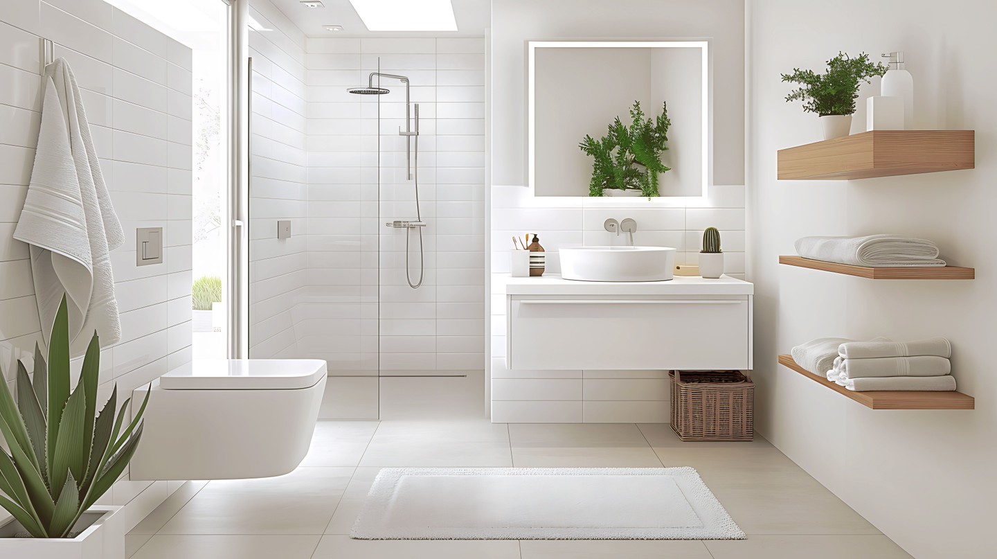 Barrierefreies Badezimmer mit ebenerdiger Dusche